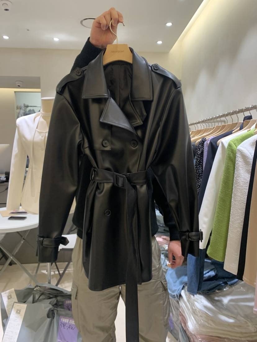 FOUREIGHT韓國直郵女裝新品時尚熱賣25春夏休閑人氣皮衣皮革FOUR EIGHT皮衣