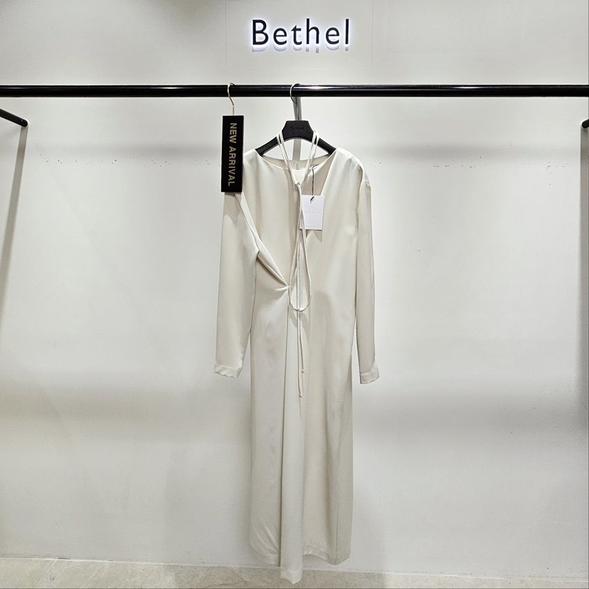BETHEL韓國直郵東大門代購女裝新品25春夏連衣裙含腰繩超長長款BETHEL連衣裙