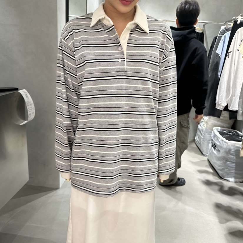 X-MOOD韓國直郵東大門實拍女裝新款25春夏人氣熱賣長袖T恤X-MOOD長袖T恤