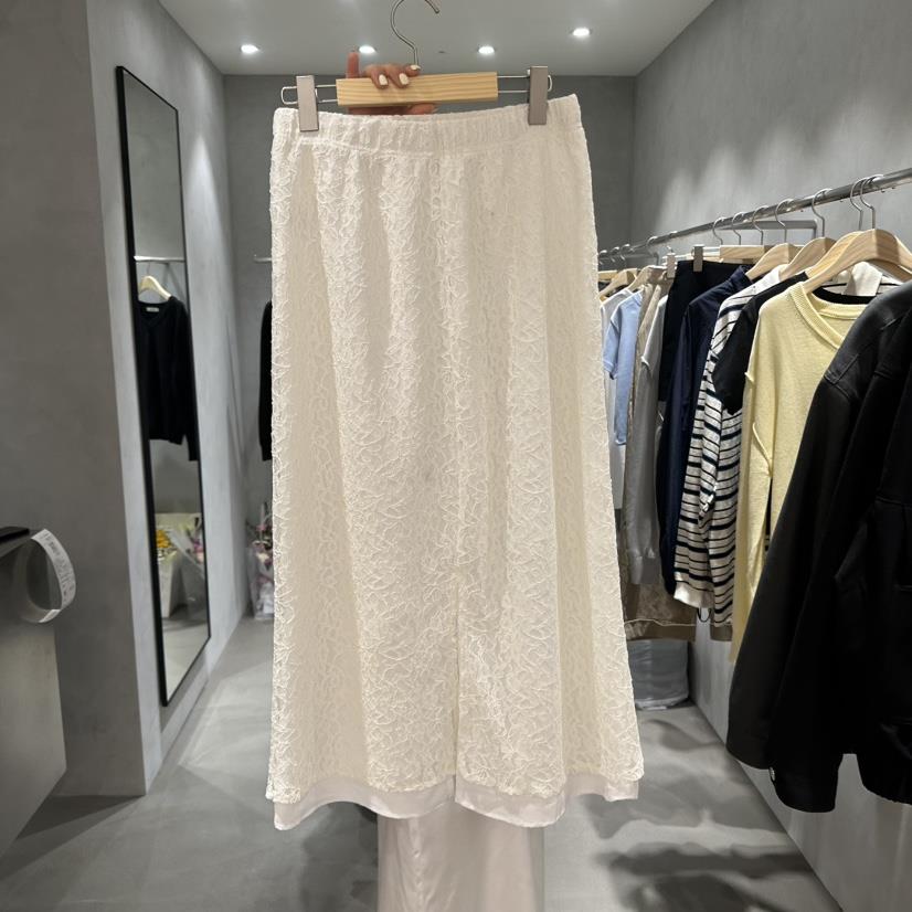 X-MOOD直郵韓國代購女裝新品25春夏真品職業熱賣時尚長裙蕾絲X-MOOD長裙