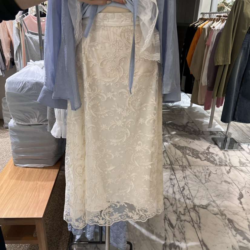 LE MASTERPLACE直郵韓國代購女裝新品休閑職業時尚長裙刺繡Le masterpiece長裙