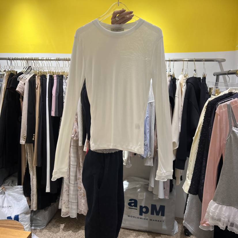 LE MASTERPLACE韓國代購女士新品熱賣時尚人氣長袖T恤歐根紗Le masterpiece長袖T恤
