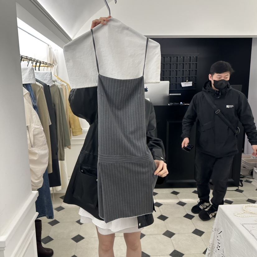 ETER韓國直郵女裝新品職業休閑25春夏真品推薦熱賣連衣裙褶皺eter/VERSO連衣裙