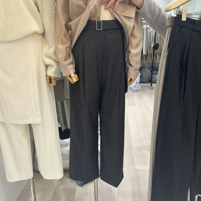 NOTTINGHAM直郵韓國代購女裝新品25春夏熱賣時尚休閑褲含腰帶NOTTINGHAM休閑褲