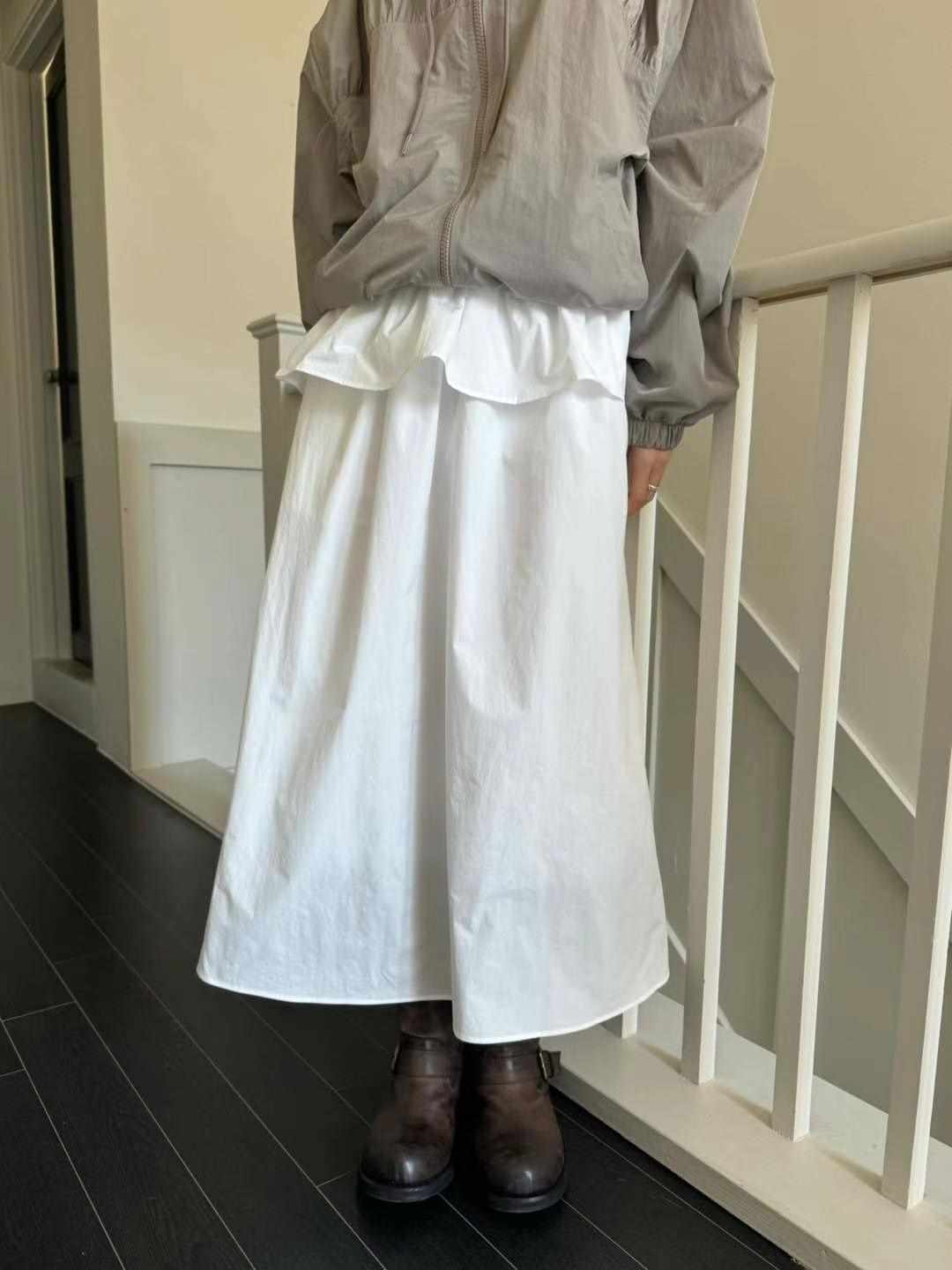 FAVOURED韓國直郵女裝新款休閑熱賣職業真品人氣長裙荷葉邊FAVOURED長裙