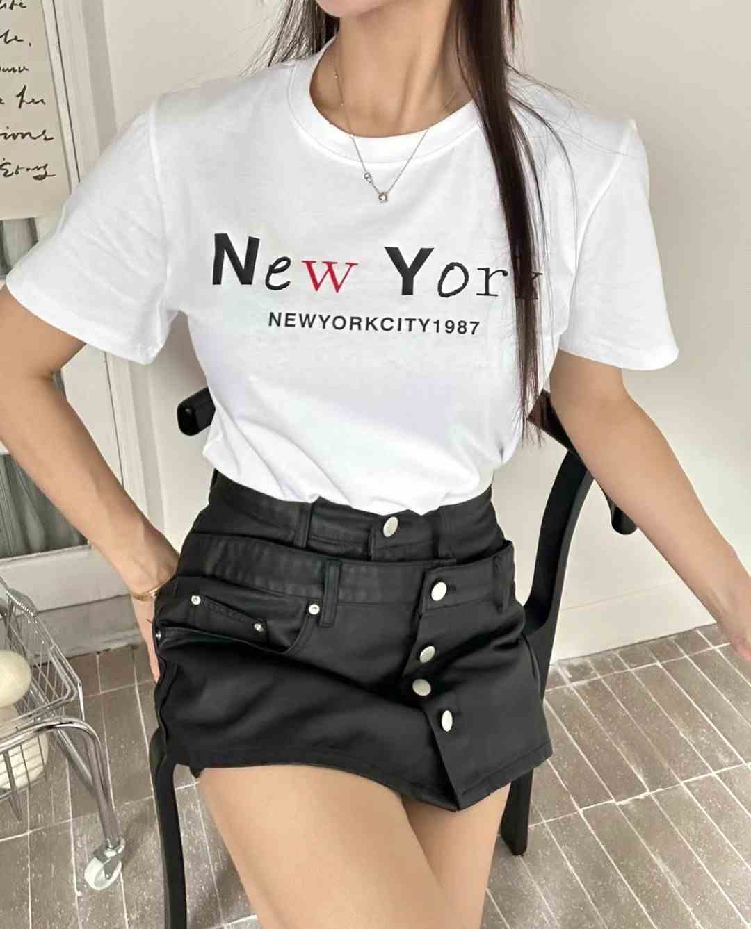 BLACK LINE韓國直郵東大門實拍女裝新款休閑熱賣25春夏T恤BLACK LINET恤