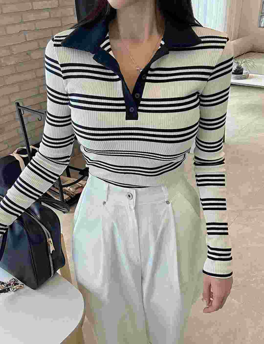 BLACK LINE直郵韓國代購女裝新品人氣休閑真品職業長袖T恤BLACK LINE長袖T恤