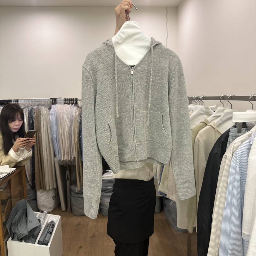 AGO韓國直郵女裝新品休閑真品25春夏推薦職業人氣針織衫兜帽AGO針織衫