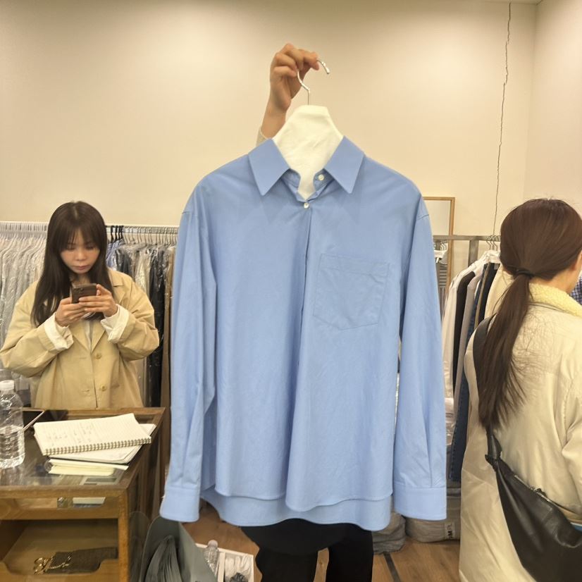 AGO直郵韓國代購女裝新款休閑25春夏人氣推薦襯衫蕾絲衫褶皺AGO襯衫/蕾絲衫