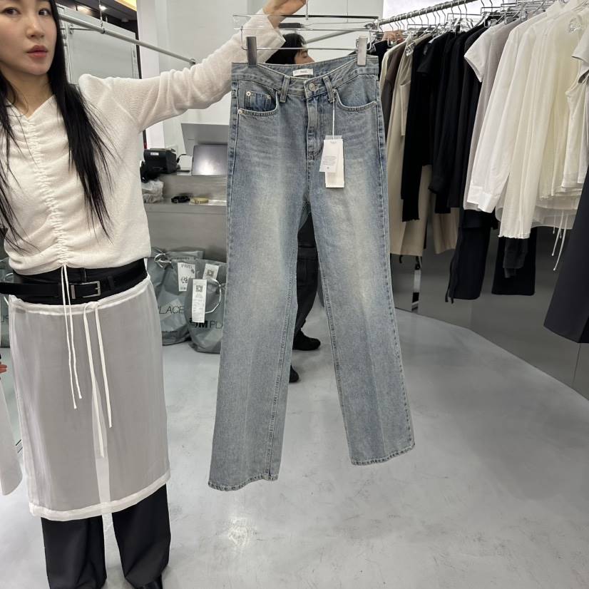 PAVEL韓國直郵東大門代購女裝新品時尚25春夏人氣職業牛仔褲PAVEL牛仔褲