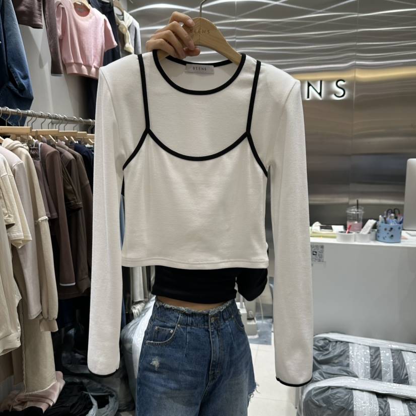 BEENS韓國直郵東大門實拍女裝新品人氣時尚熱賣休閑長袖T恤BEENS長袖T恤