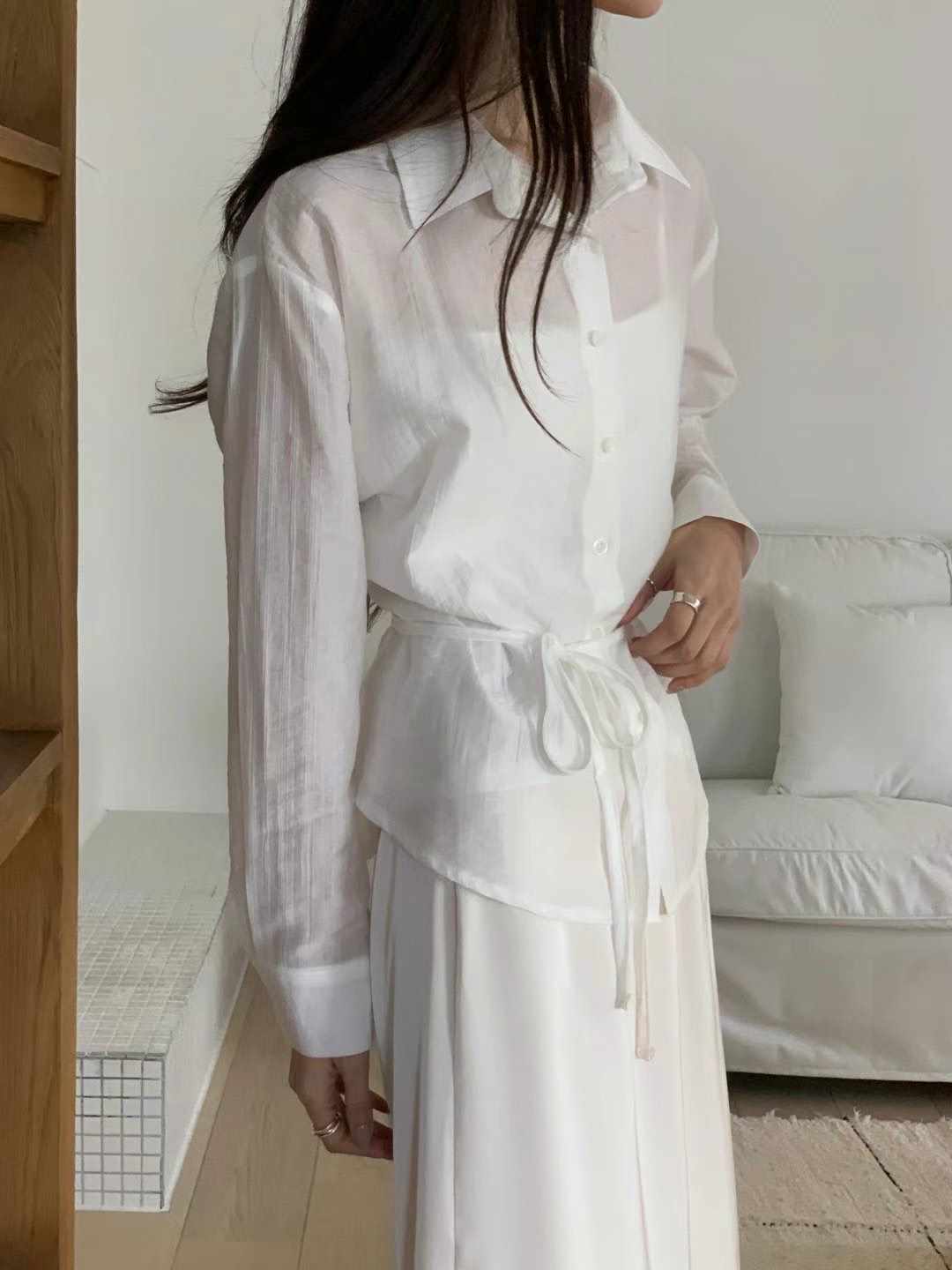 WEEKPLAN韓國直郵東大門代購女裝新款休閑推薦25春夏襯衫蕾絲衫WEEKPLAN襯衫/蕾絲衫