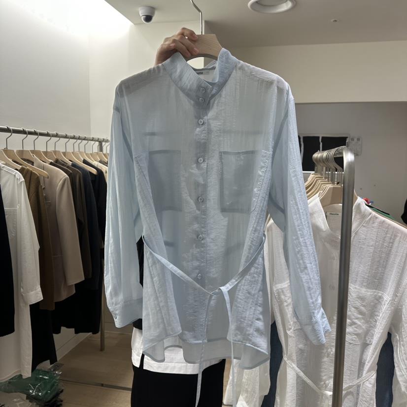 HAUTTE-P直郵韓國代購㊣女裝新品休閑推薦襯衫蕾絲衫含腰繩HAUTTE襯衫/蕾絲衫