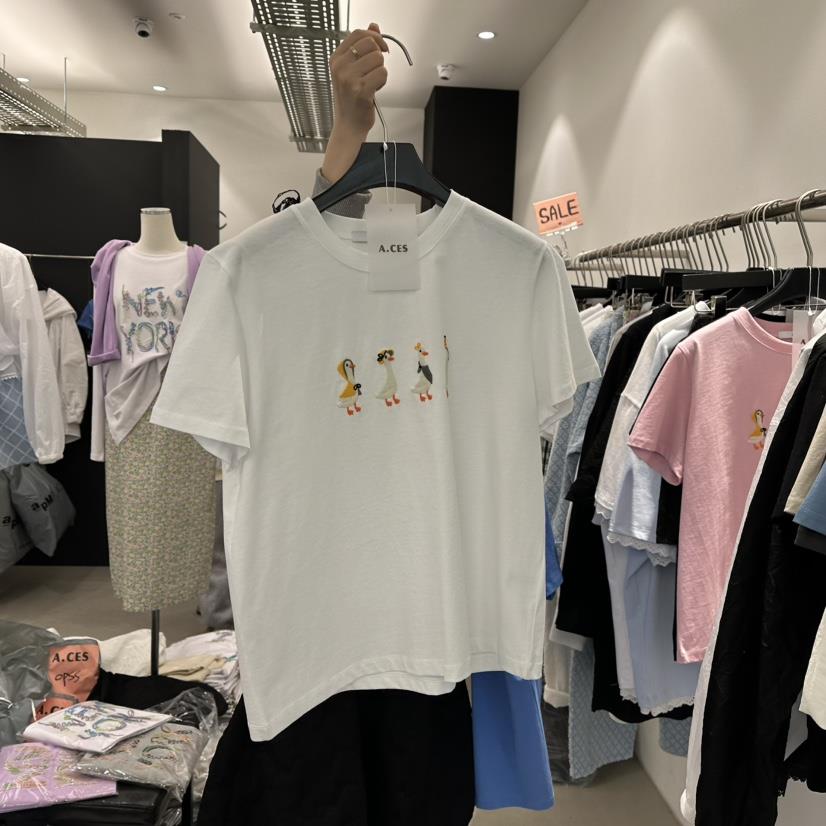 A.CES韓國直郵㊣東大門實拍女裝新款熱賣時尚推薦職業T恤鵝A.CEST恤
