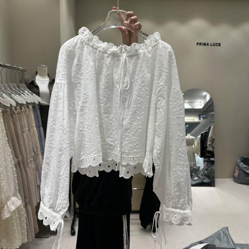 PRIMA LUCE韓國直郵㊣女裝新品熱賣時尚休閑人氣襯衫蕾絲衫CHARLOTTE襯衫/蕾絲衫
