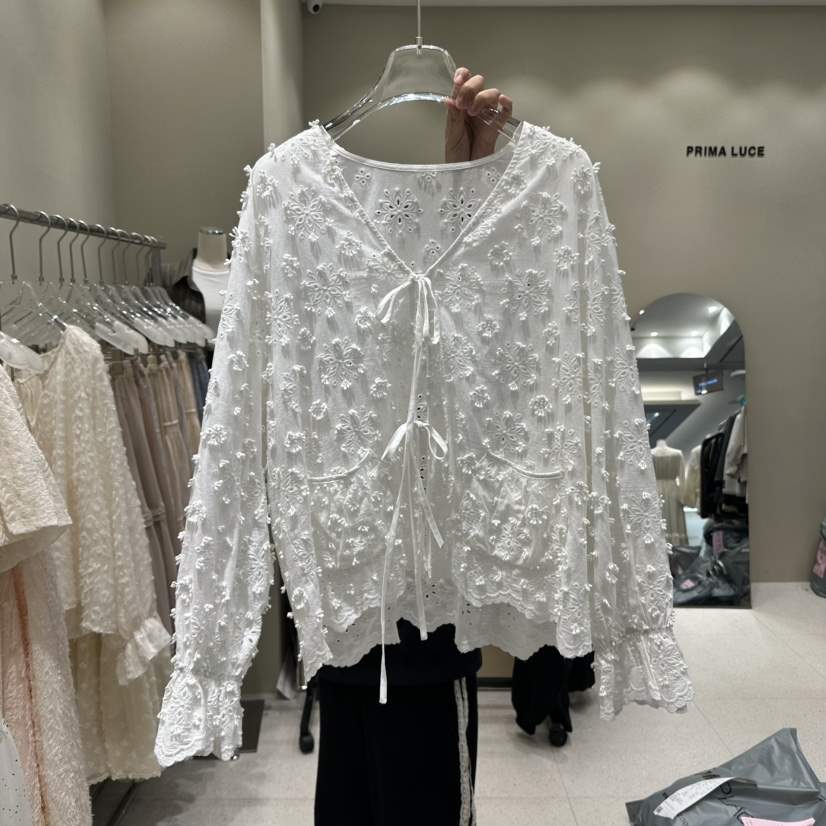 PRIMA LUCE韓國㊣直郵東大門代購女裝新品休閑襯衫蕾絲衫開衫CHARLOTTE襯衫/蕾絲衫
