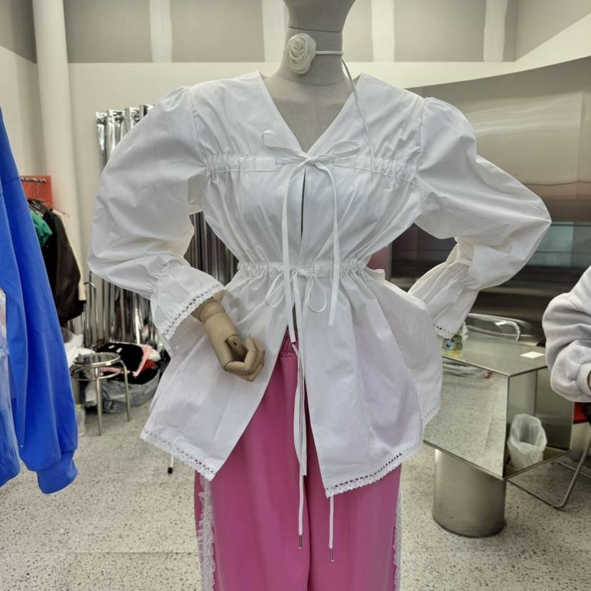 SAEGGAM韓國㊣直郵東大門代購女裝新款時尚推薦25春夏襯衫蕾絲衫SAEGGAM襯衫/蕾絲衫