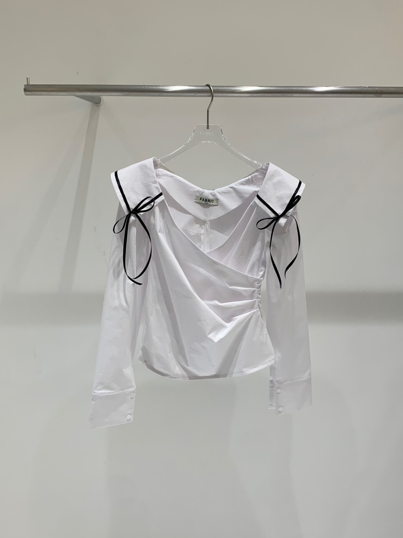 FABRIC直郵韓國代購㊣女裝新品時尚職業推薦休閑襯衫蕾絲衫FABRIC襯衫/蕾絲衫