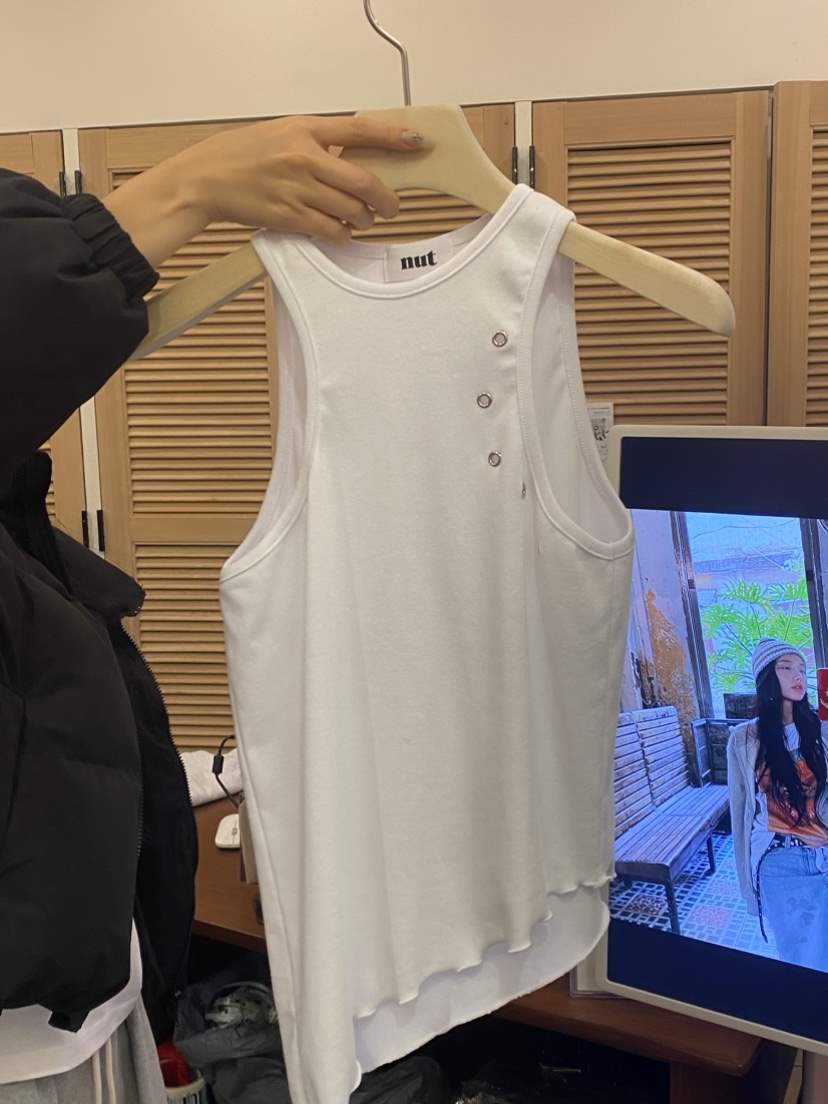 NUT直郵韓國代購㊣女裝新品25春夏時尚職業推薦休閑吊帶背心NUT吊帶/背心