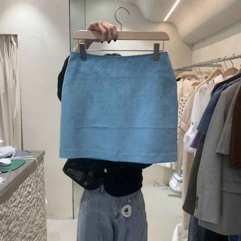 NINESQUARED直郵韓國代購㊣女裝新品推薦休閑人氣短裙絨面革NINESQUARED短裙