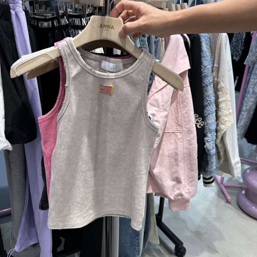 ANNA韓國代購女裝新品時尚職業推薦真品25春夏休閑吊帶背心ANNA吊帶/背心