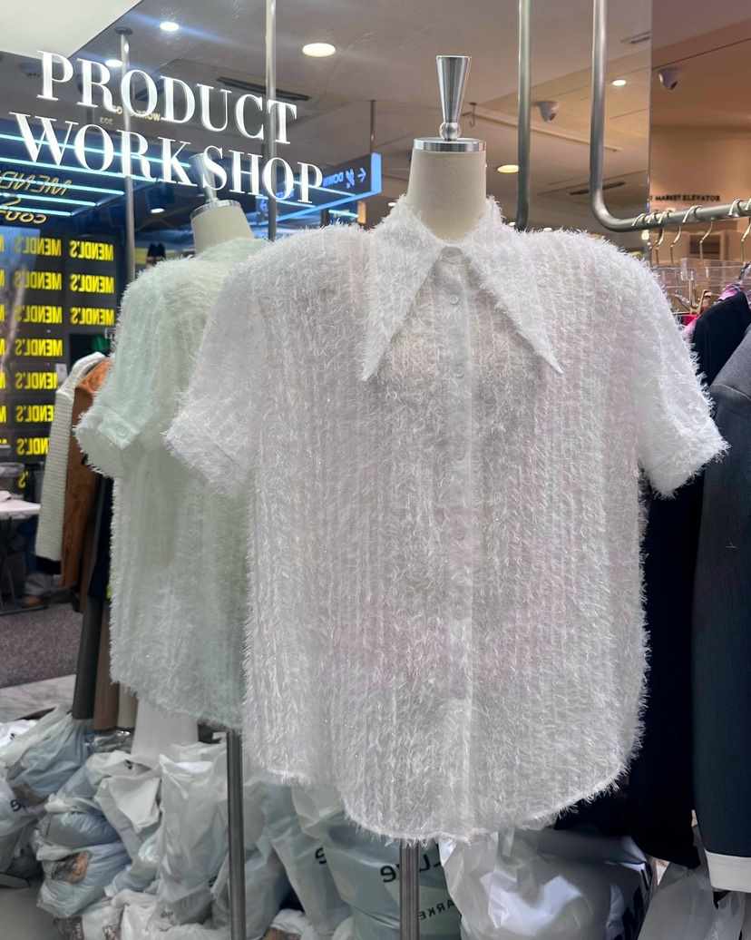 WORK SHOP直郵韓國代購㊣女裝新品25春夏熱賣人氣襯衫蕾絲衫Work_shop襯衫/蕾絲衫