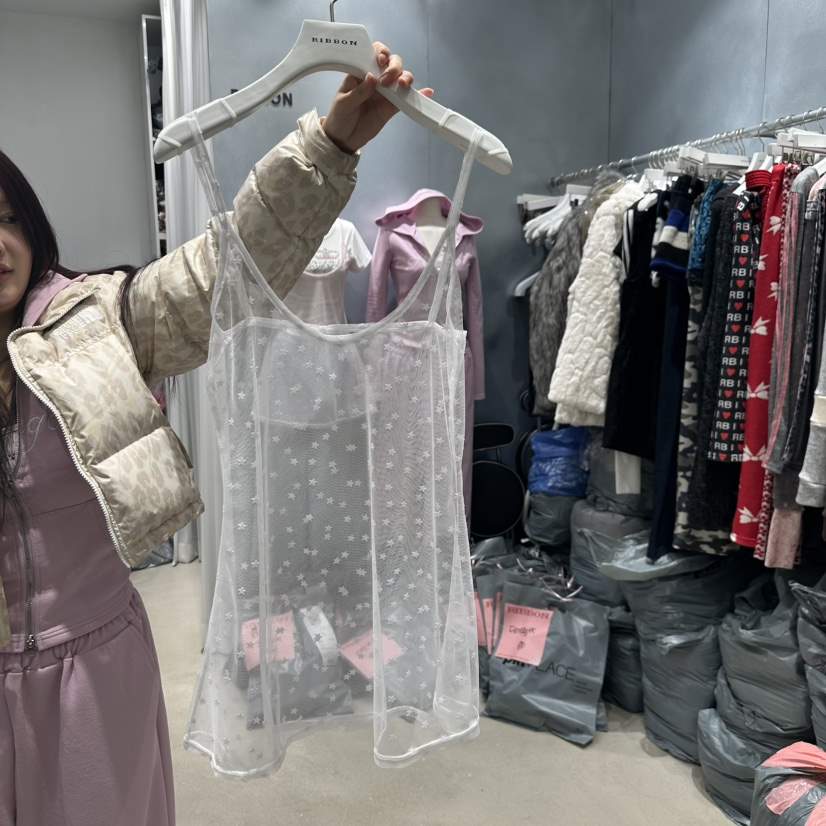 RIBBON東大門直郵女士新品熱賣真品推薦人氣25春夏連衣裙透視RIBBON連衣裙