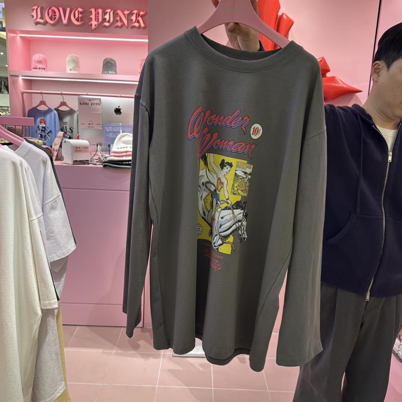 LOVE PINK韓國直郵㊣女裝新品時尚25春夏熱賣推薦休閑長袖T恤LOVE PINK長袖T恤