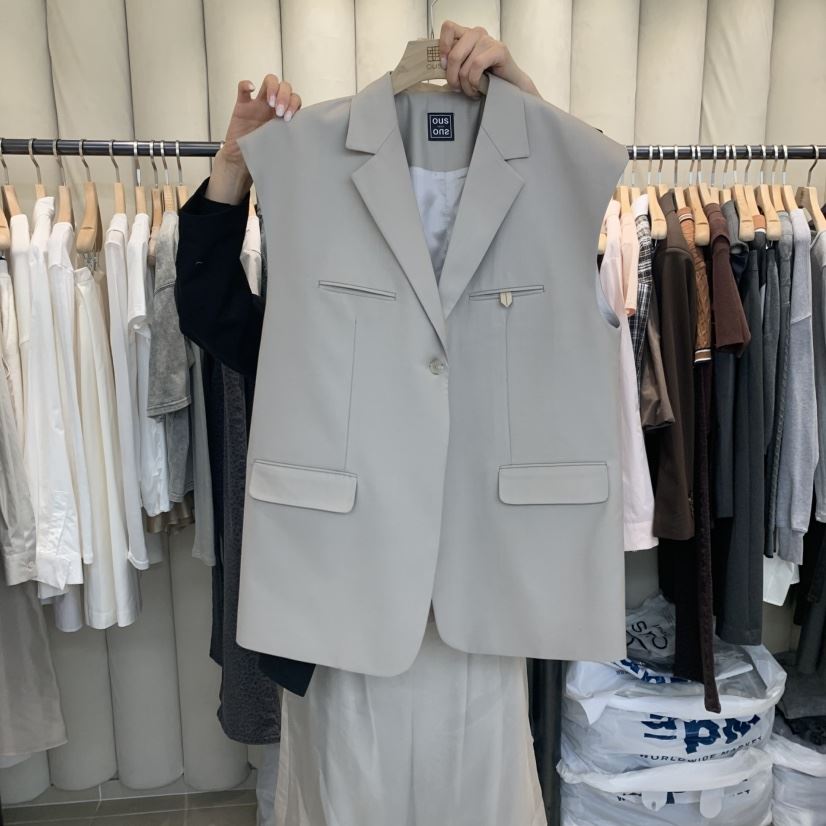 OUS/INCH-L直郵韓國代購㊣女裝新品職業25春夏推薦時尚馬甲OUS/INCH馬甲