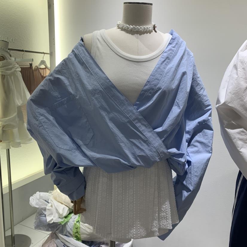 TYCHE韓國直郵㊣東大門實拍女裝新品人氣25春夏襯衫蕾絲衫假兩件TYCHE襯衫/蕾絲衫