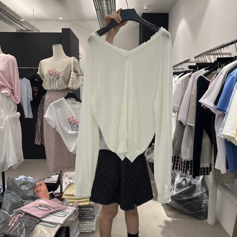 A.CES韓國直郵㊣東大門實拍女裝新品人氣時尚休閑25春夏針織衫A.CES針織衫