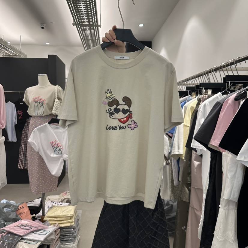 A.CES直郵韓國代購㊣女裝新款時尚25春夏推薦休閑人氣職業T恤A.CEST恤