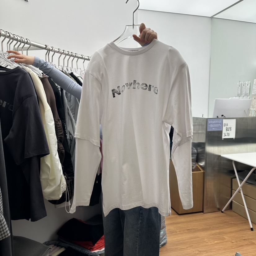 GABIZON韓國直郵㊣東大門實拍女裝新品25春夏長袖T恤假兩件GABIZON長袖T恤