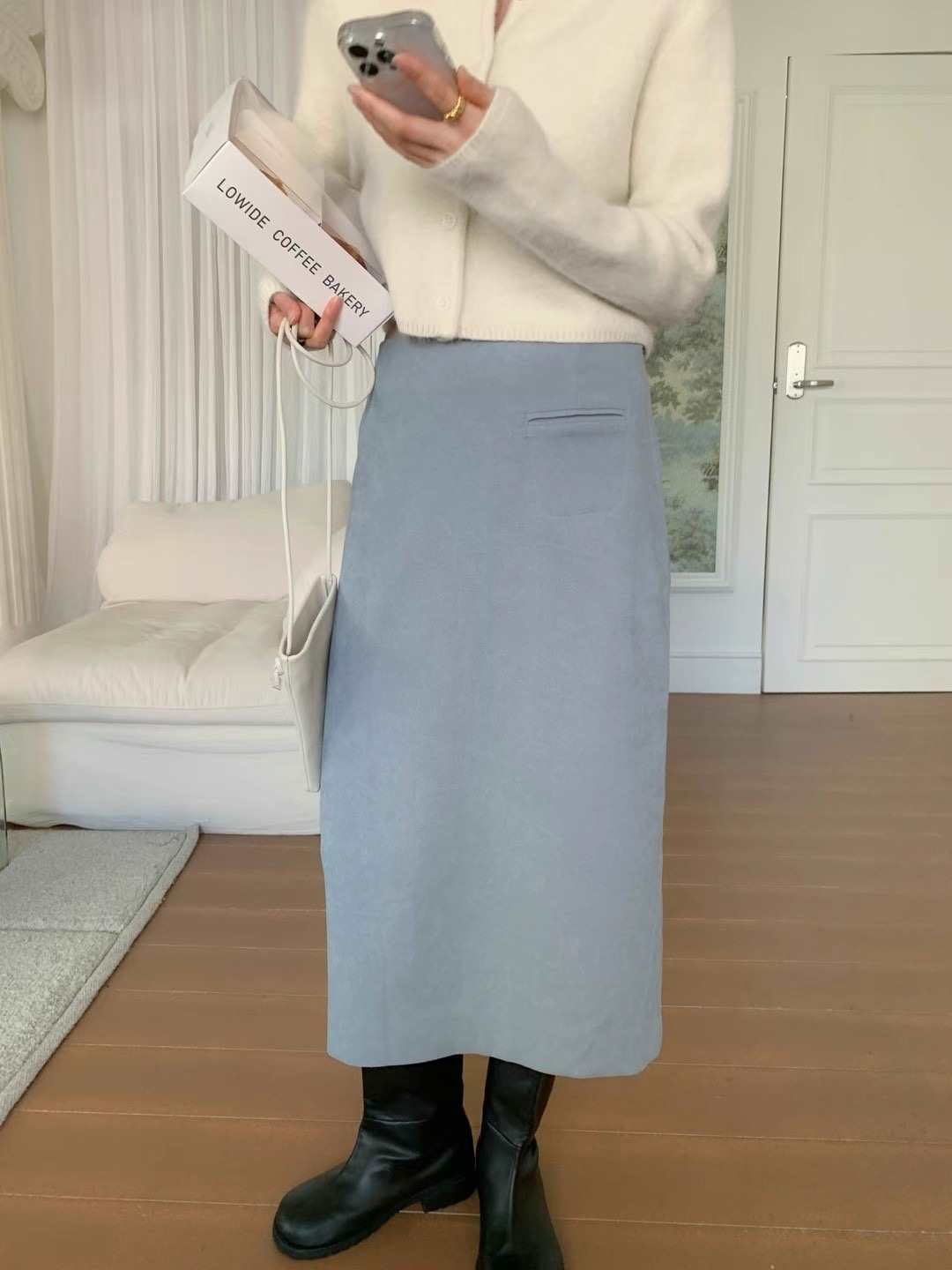 OUIR東大門實拍女裝新品職業休閑人氣熱賣25春夏真品推薦長裙OUIR長裙