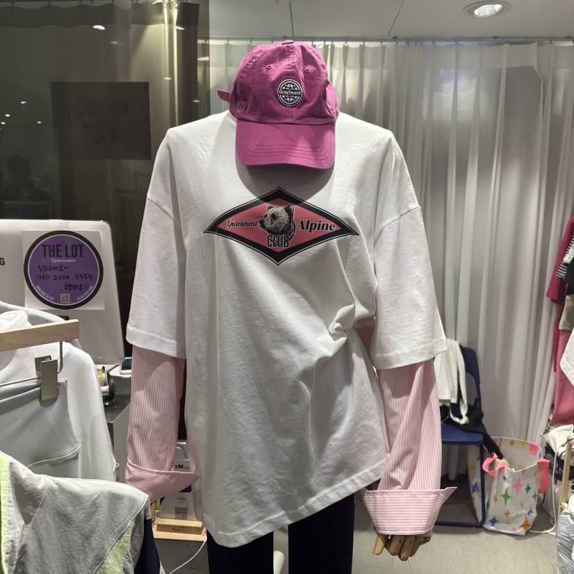 THE LOT直郵韓國代購㊣女裝新品時尚職業人氣熱賣休閑長袖T恤THE LOT/	LOT長袖T恤