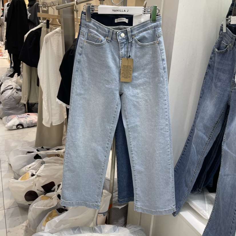VANILLA J韓國㊣直郵東大門代購女裝新品休閑25春夏牛仔褲VANILLA J牛仔褲
