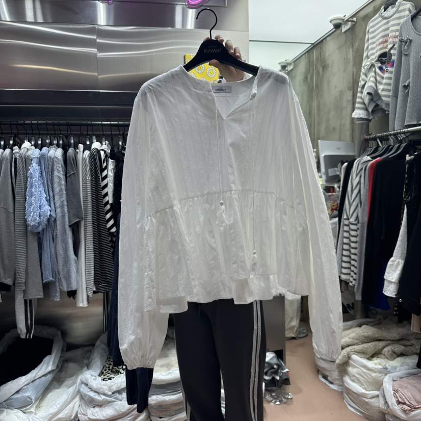 RUNWAY-런웨이韓國直郵女裝新款熱賣真品25春夏襯衫蕾絲衫RUNWAY襯衫/蕾絲衫