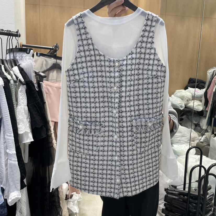 TRIPLE SEVEN韓國代購女裝新品職業休閑真品人氣連衣裙粗花呢TRIPLE SEVEN連衣裙
