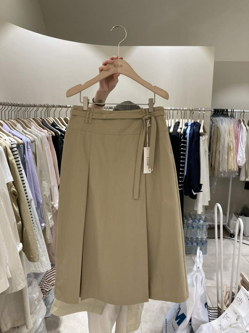 FLEUR-P韓國直郵女士新品熱賣人氣職業半身裙中短裙含腰帶FLEUR半身裙/中短裙