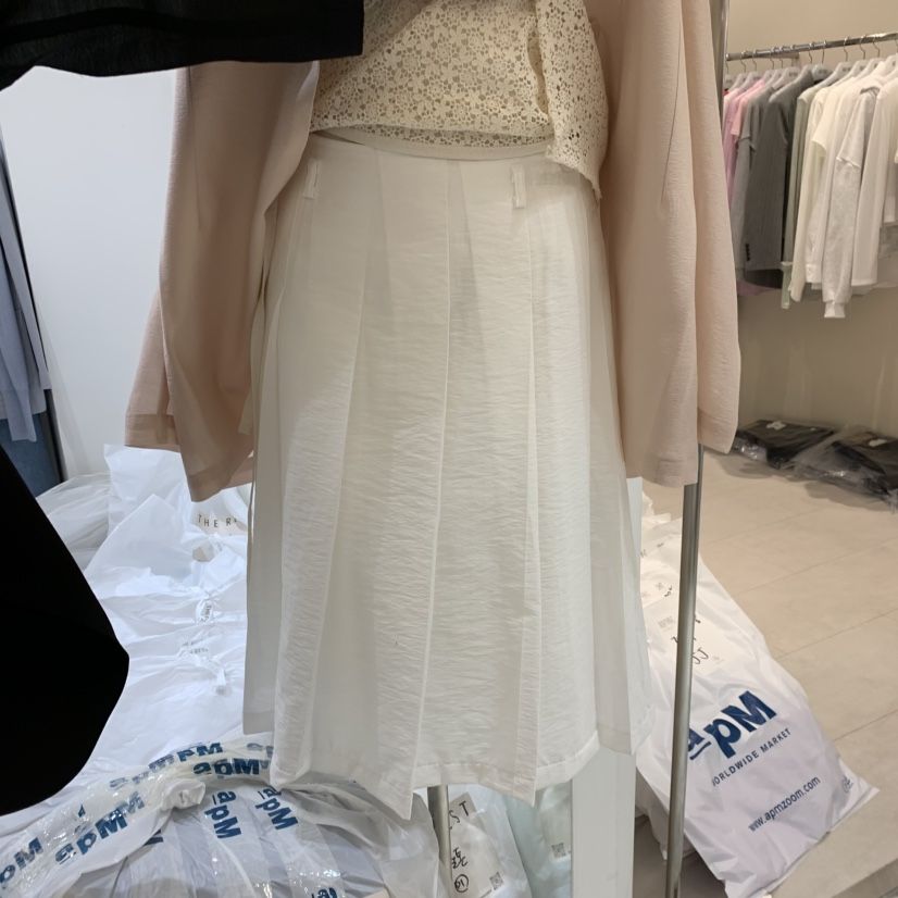 THE REST韓國直郵㊣女裝新品職業推薦時尚半身裙中短裙褶皺THE REST/UNNOEUD半身裙/中短裙
