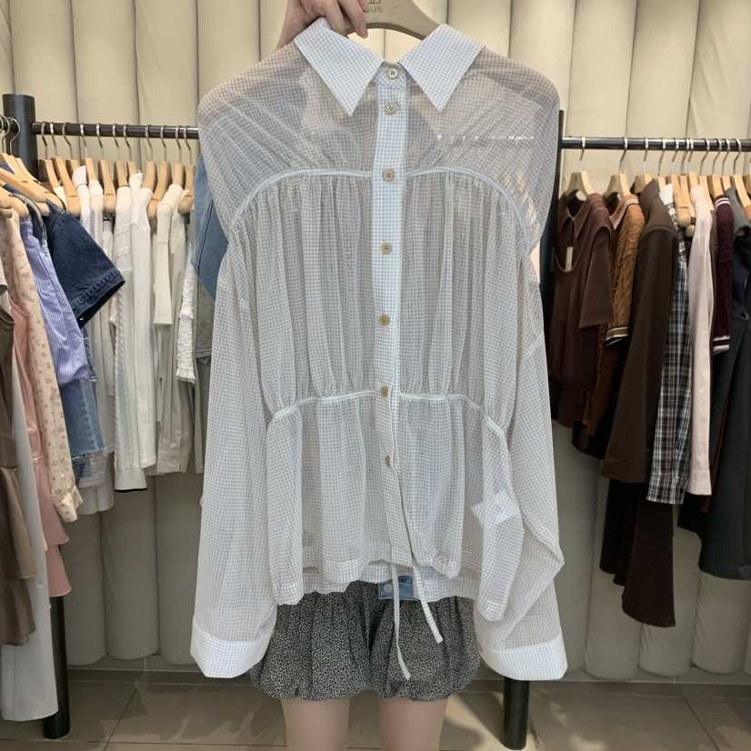 OUS/INCH-L韓國直郵㊣女裝新品休閑推薦熱賣人氣襯衫蕾絲衫OUS/INCH襯衫/蕾絲衫