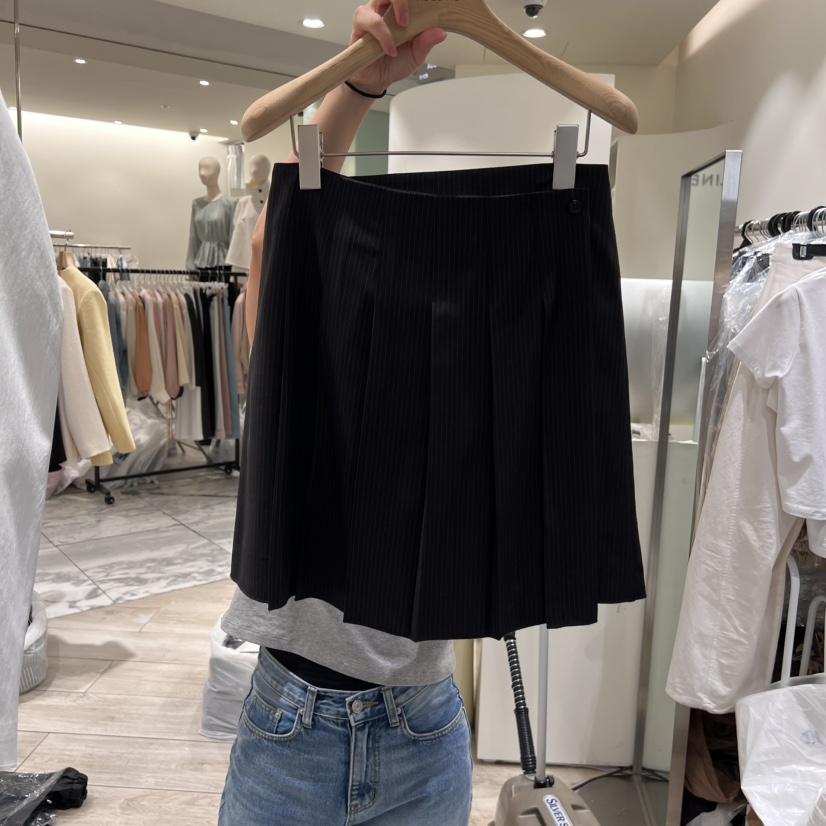 ADELINE韓國直郵㊣東大門實拍女裝新款休閑人氣職業短裙條紋ADELINE短裙