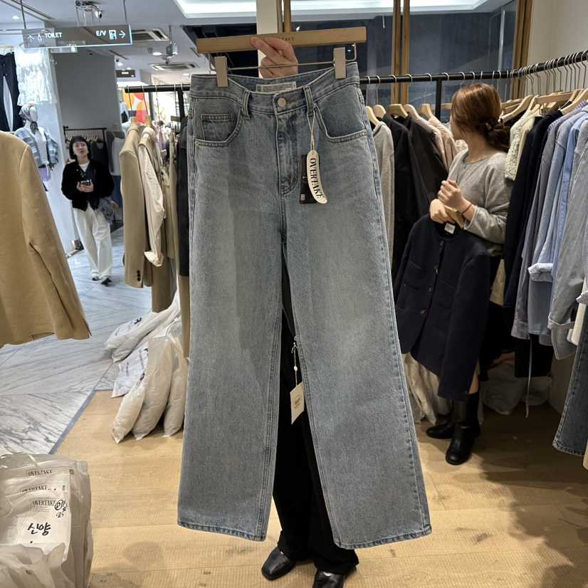 OVERTAKE韓國直郵女士新品熱賣休閑人氣25春夏職業時尚牛仔褲OVERTAKE牛仔褲