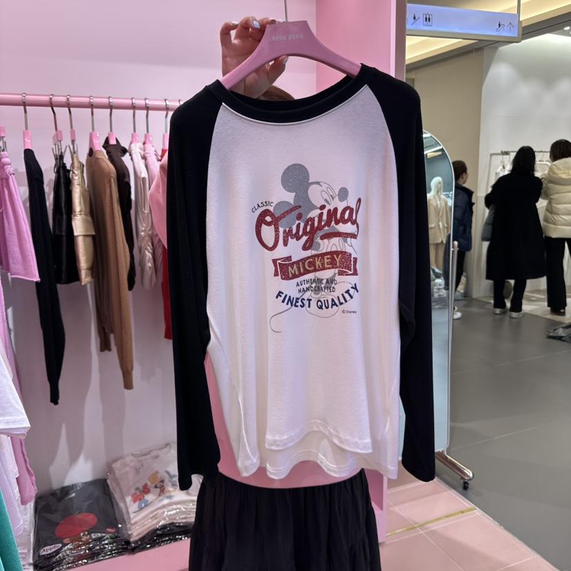 LOVE PINK韓國代購女士新款時尚休閑熱賣推薦25春夏長袖T恤LOVE PINK長袖T恤