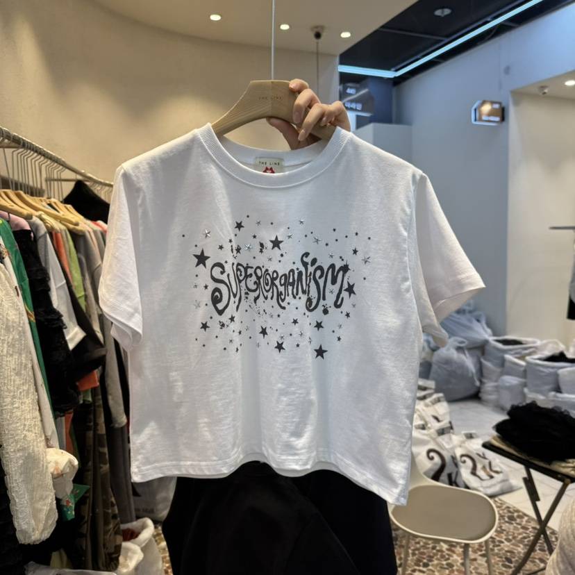 THE LINE-Q東大門直郵女裝新品25春夏人氣時尚職業T恤短款THE LINE-qT恤