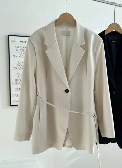 RUNWAY直郵韓國代購㊣女裝新品25春夏人氣職業推薦夾克含腰繩RUNWAY-OT夾克