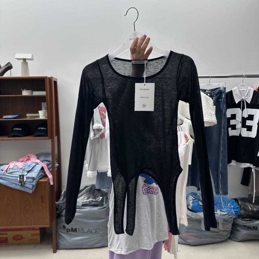 INTHEEND直郵韓國代購㊣女裝新品職業人氣時尚25春夏長袖T恤INTHEEND長袖T恤