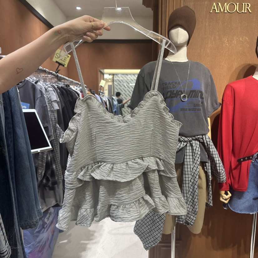 AMOUR直郵韓國代購㊣女裝新款熱賣休閑25春夏時尚推薦吊帶背心AMOUR吊帶/背心