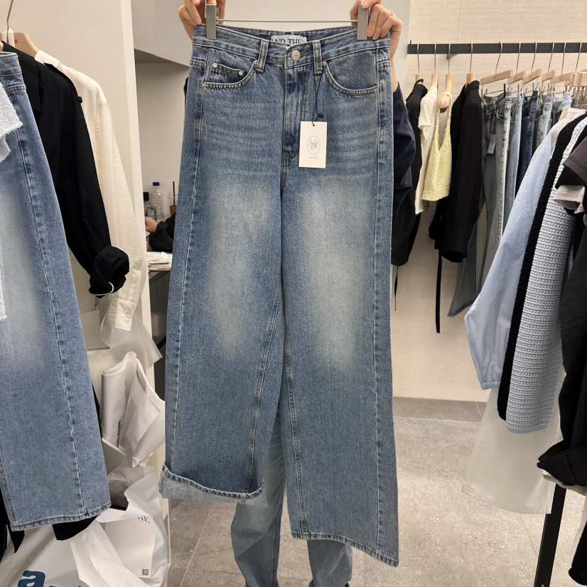 AND THE韓國㊣直郵東大門代購女裝新品職業人氣休閑牛仔褲AND THE牛仔褲