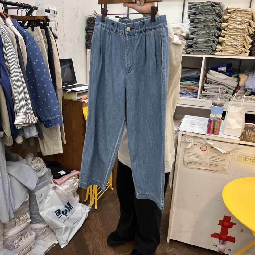 DELI JENNY韓國直郵㊣女裝新品時尚人氣熱賣推薦職業牛仔褲THERE牛仔褲